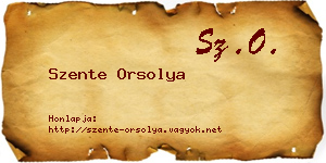 Szente Orsolya névjegykártya